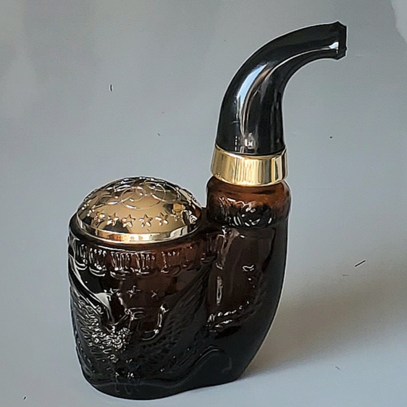 Vntg Avon Amber Glass 5oz Pipe of Wild Country Colonge - Picture 1 of 5